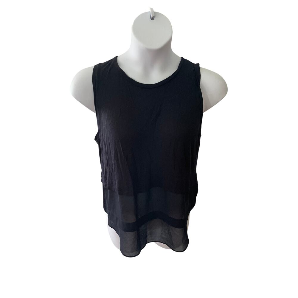 MICHAEL KORS, SIZE L, BLACK TANK WITH SHEER BOTTOM